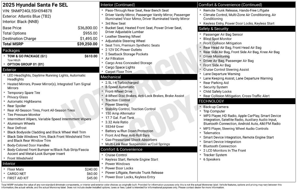 Used 2025 Hyundai Santa Fe SEL w/ Tow & Go Package FWD image 4