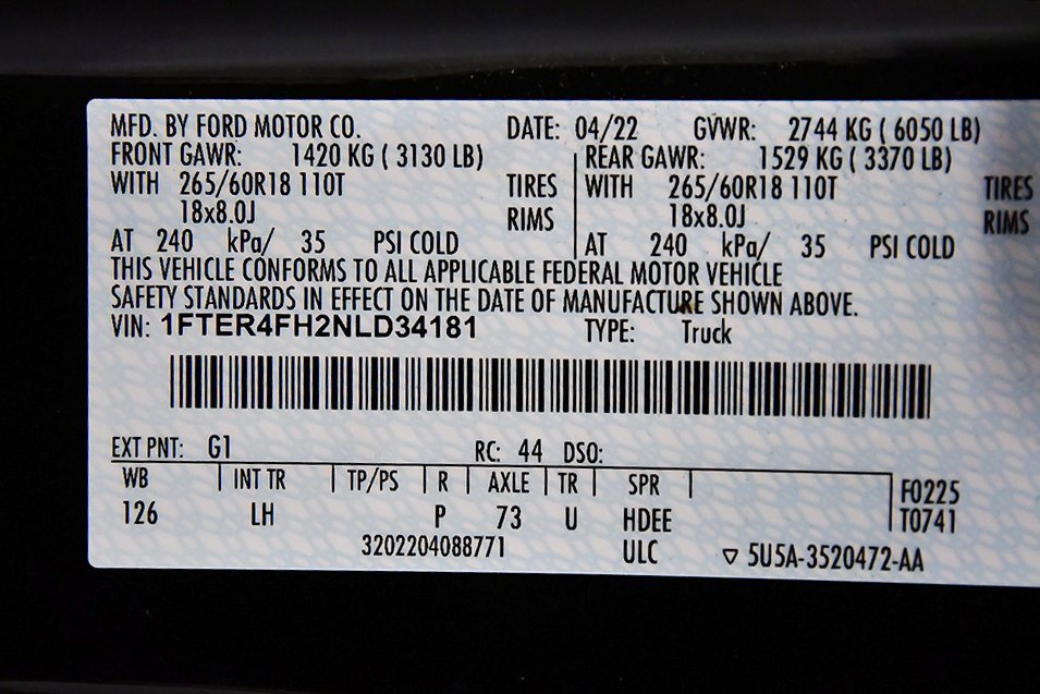 Used 2022 Ford Ranger XLT w/ Equipment Group 302A High image 15