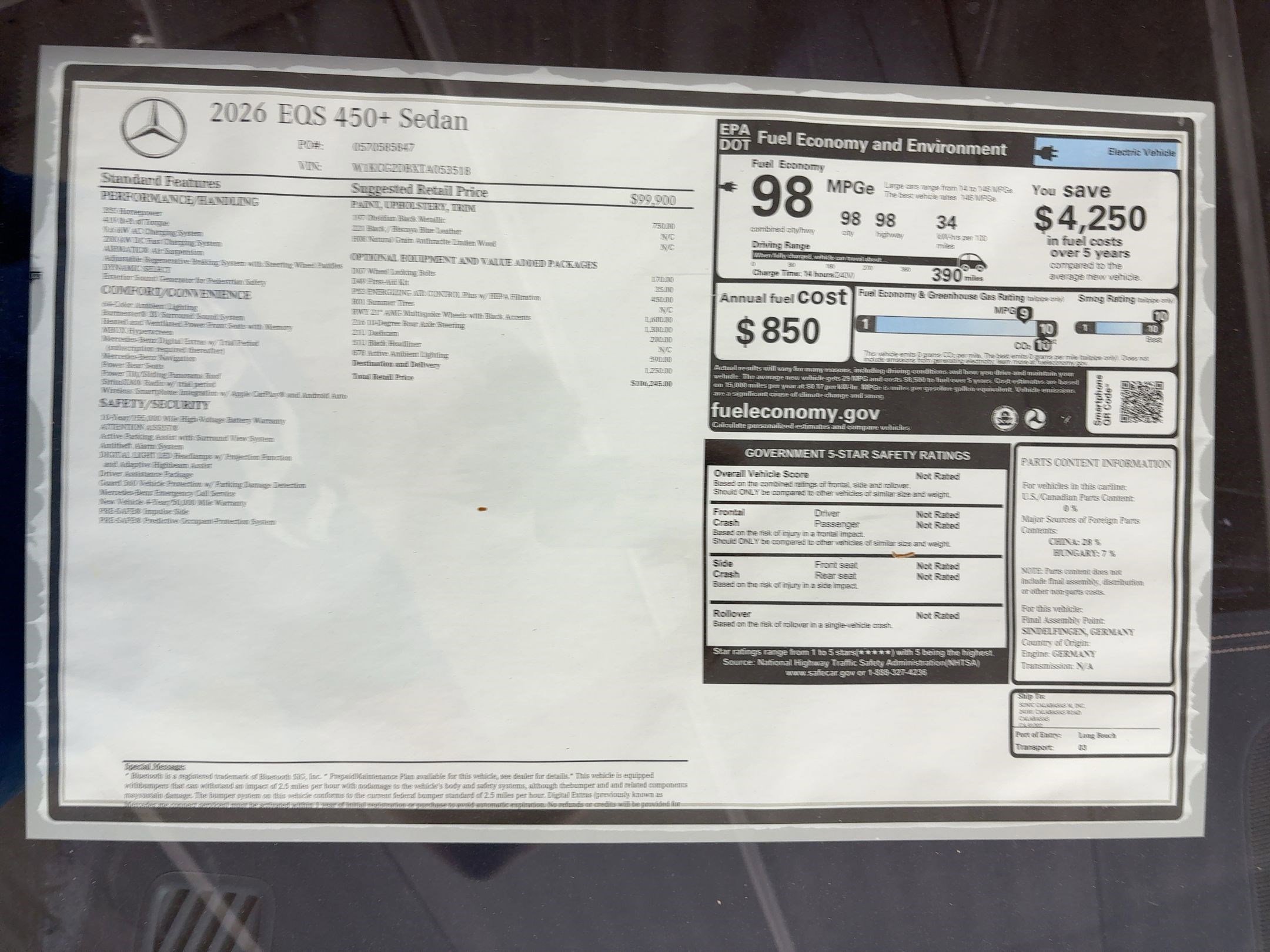 New 2026 Mercedes-Benz EQS 450+ Sedan image 31