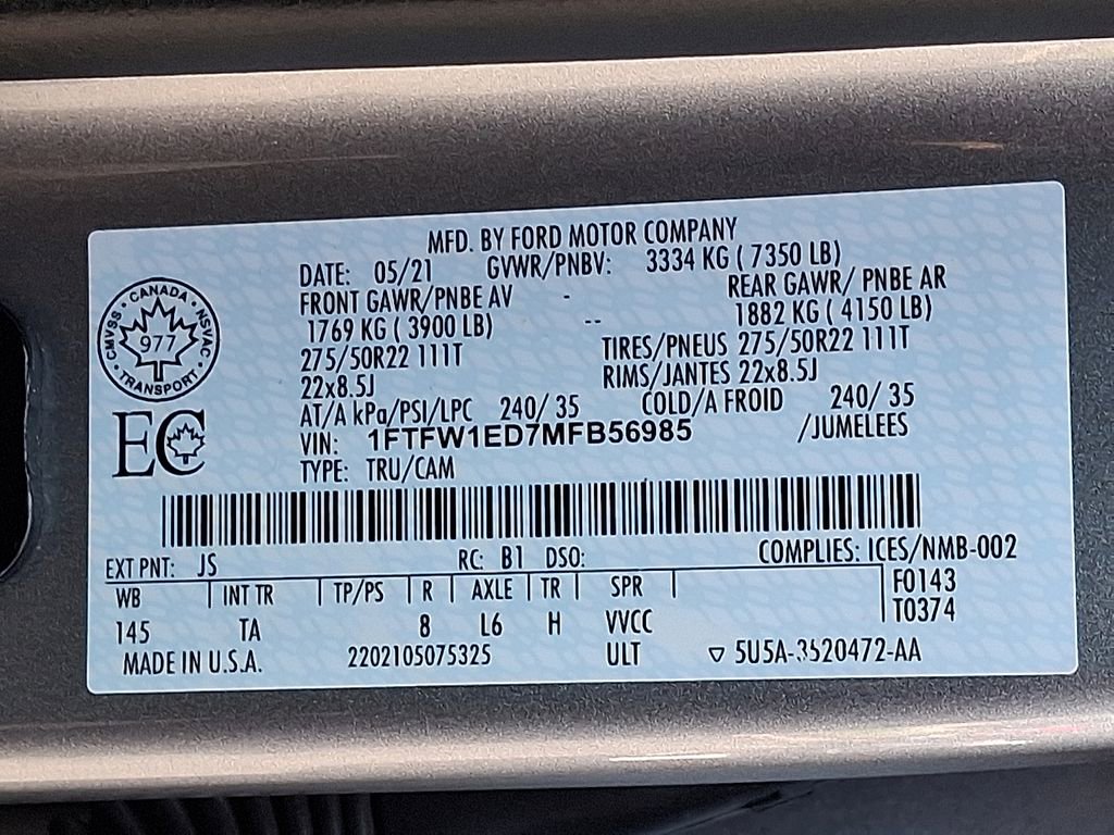 Used 2021 Ford F150 Limited image 24