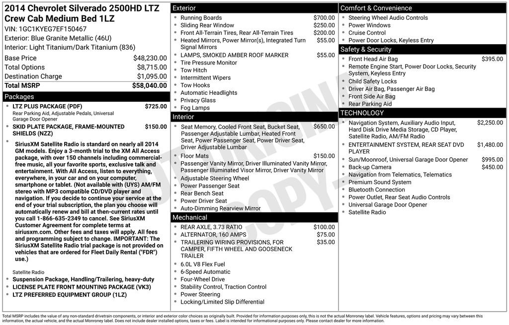 Used 2014 Chevrolet Silverado 2500 LTZ w/ LTZ Plus Package AWD/4WD image 7