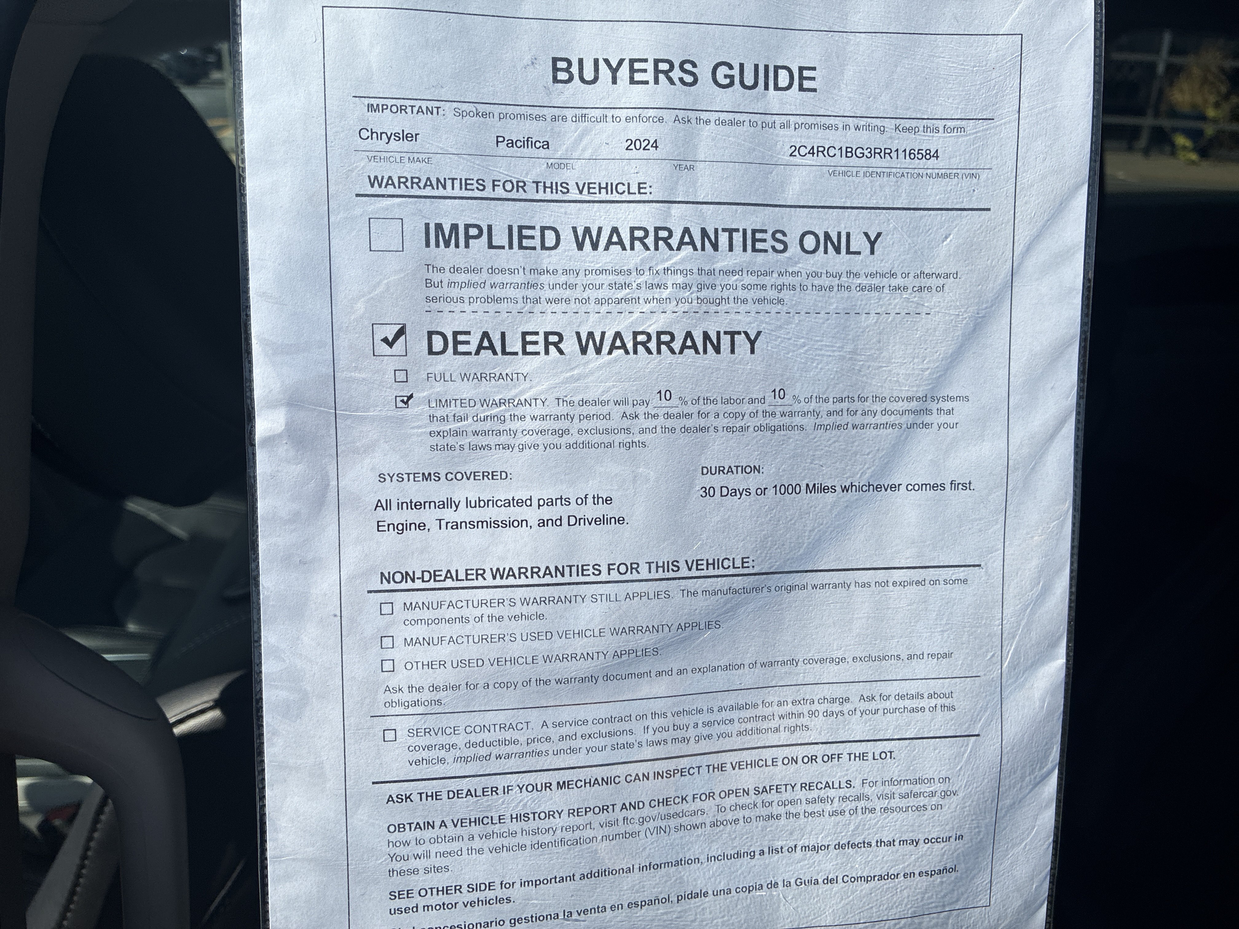 Used 2024 Chrysler Pacifica Touring-L FWD image 12