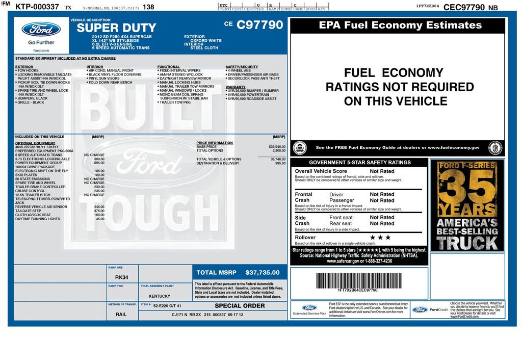 Used 2012 Ford F250 XL w/ PWR Equipment Group AWD/4WD image 2