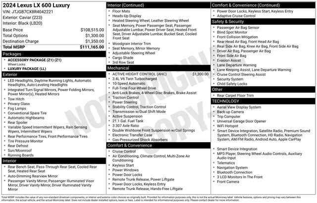 Used 2024 Lexus LX 600 4WD w/ Luxury Package image 26
