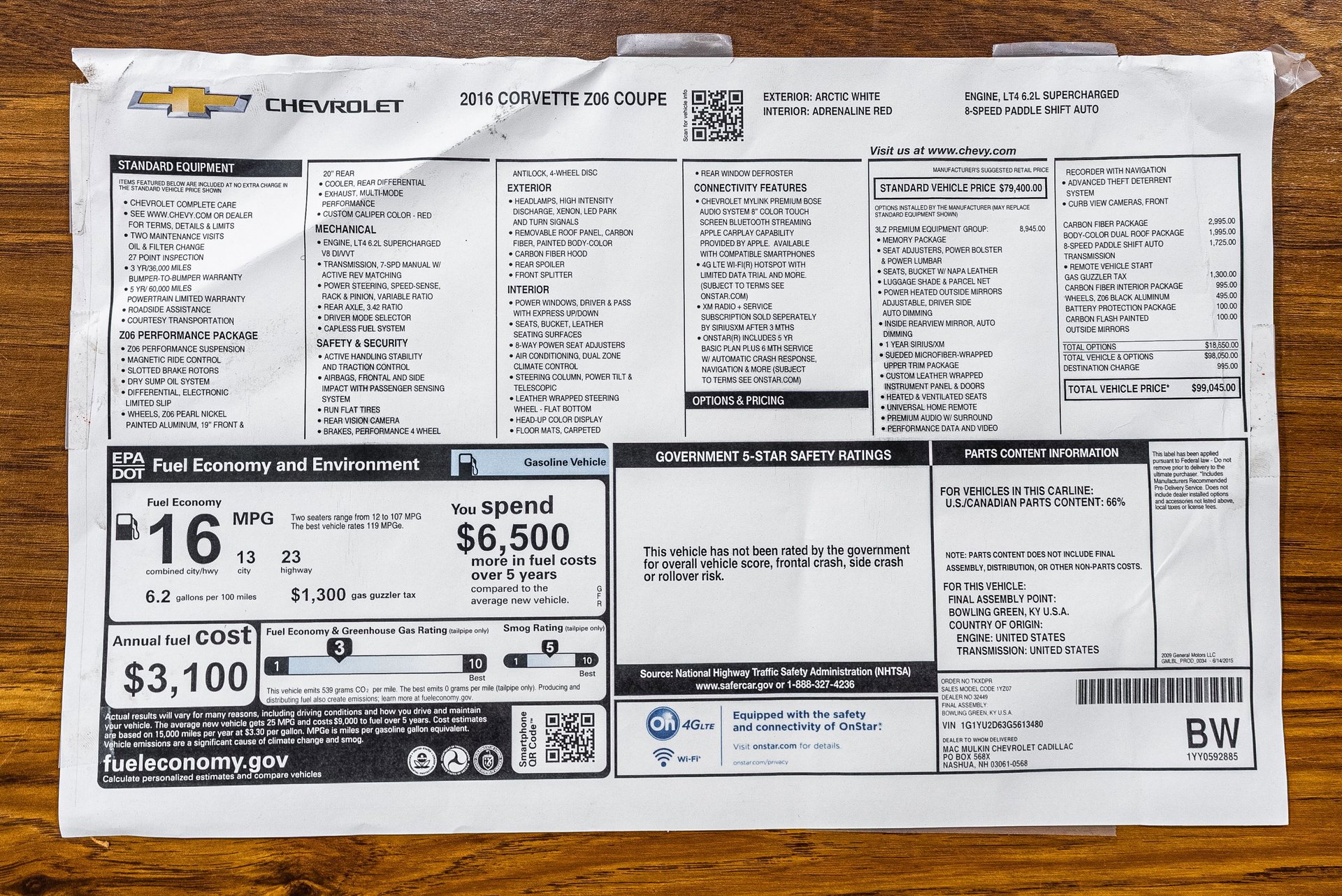 Used 2016 Chevrolet Corvette Z06 w/ 3LZ Preferred Equipment Group image 37