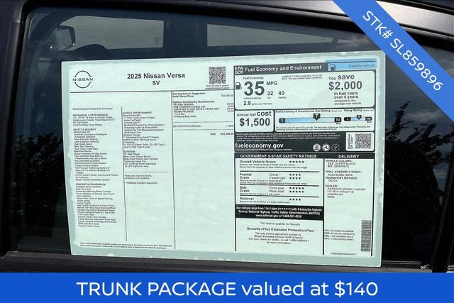 New 2025 Nissan Versa SV w/ Trunk Package image 5
