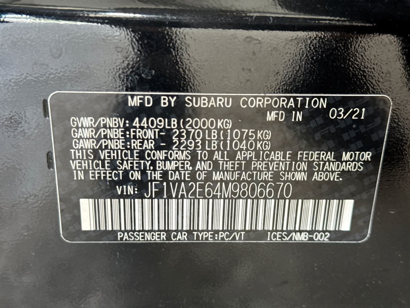 Used 2021 Subaru WRX STI w/ Popular Package #3 (IZT) AWD/4WD image 41