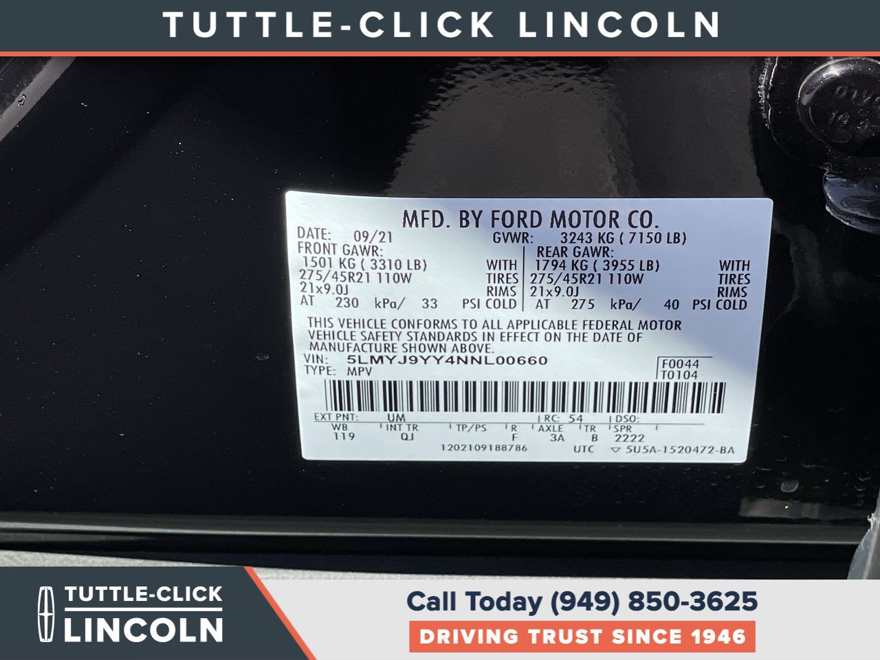 Certified 2022 Lincoln Aviator Black Label Grand Touring AWD/4WD image 33