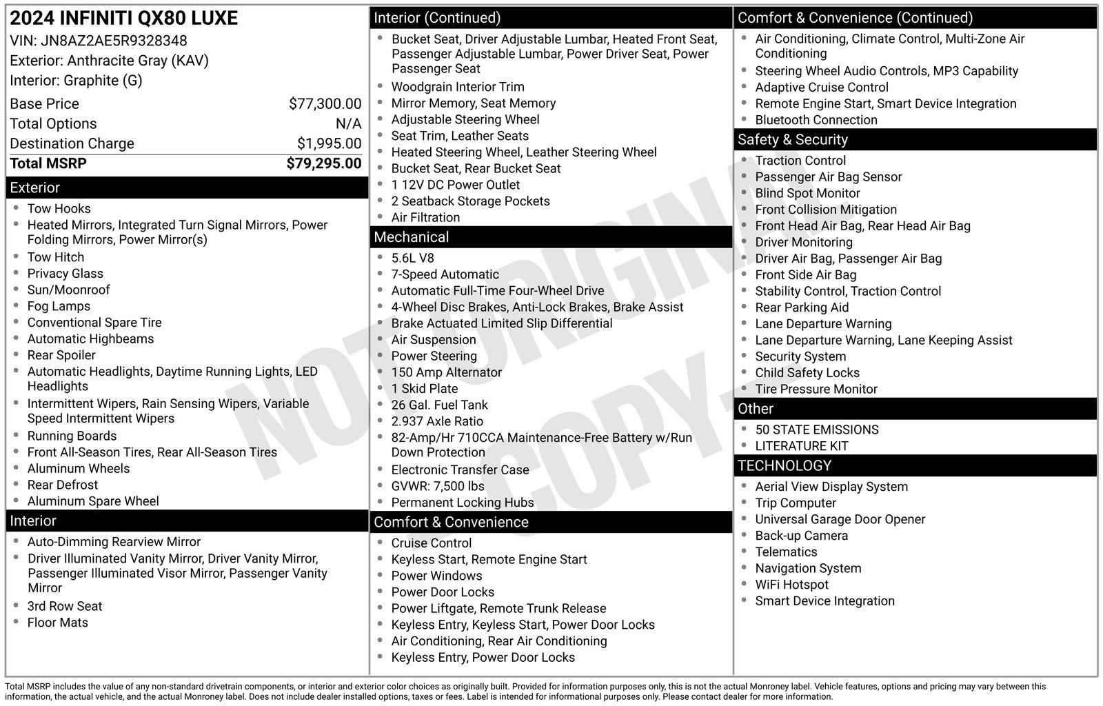 Used 2024 INFINITI QX80 Luxe AWD/4WD image 12