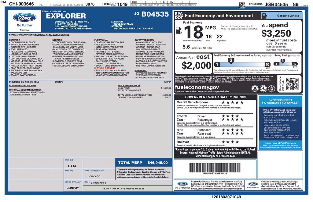 Used 2018 Ford Explorer Sport AWD/4WD image 6