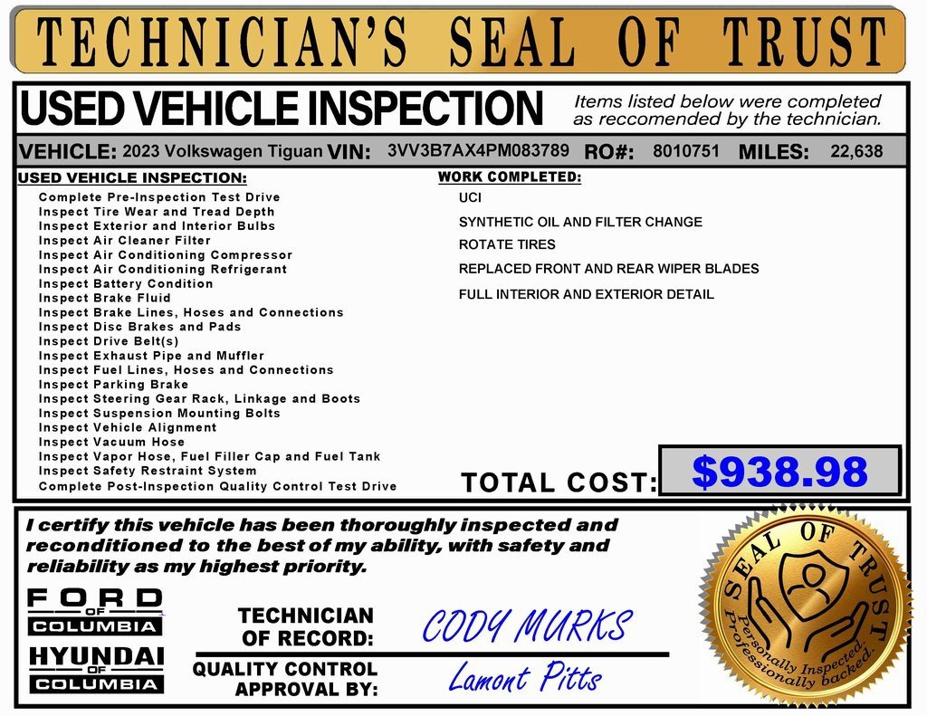 Used 2023 Volkswagen Tiguan SE image 2