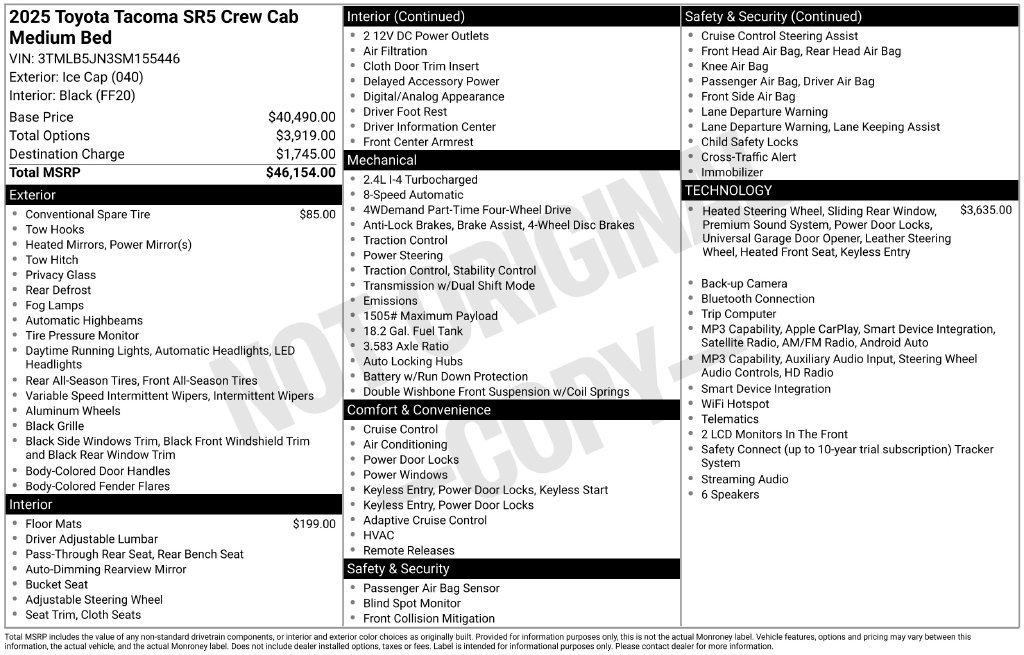 Used 2025 Toyota Tacoma SR5 AWD/4WD image 34
