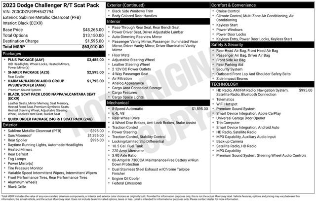 Used 2023 Dodge Challenger R/T Scat Pack w/ Plus Package RWD image 27