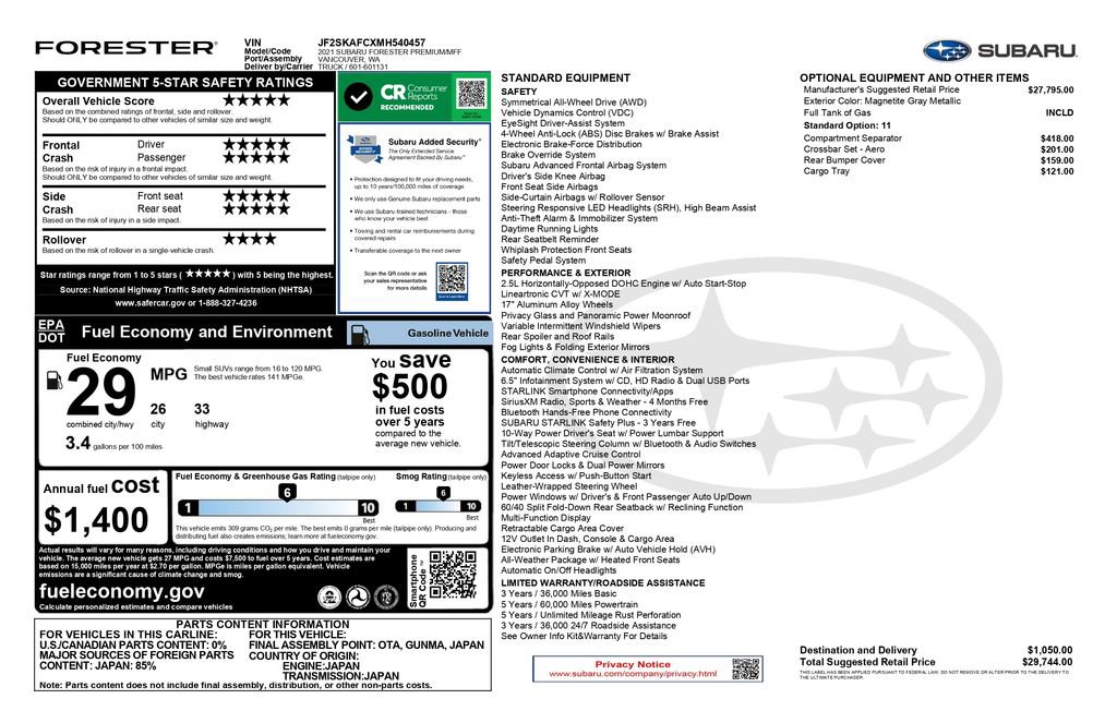 Used 2021 Subaru Forester Premium image 3