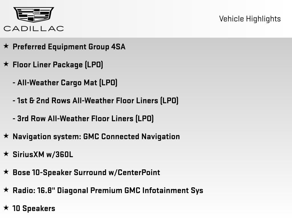 New 2026 GMC Yukon Elevation w/ LPO, Floor Liner Package image 11