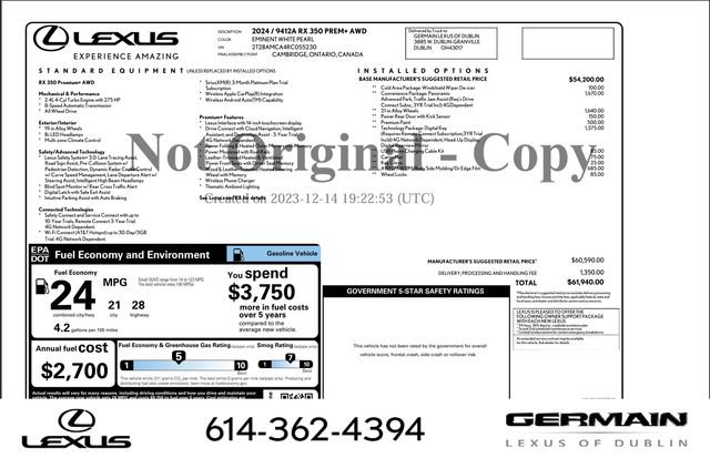 Used 2024 Lexus RX 350 Premium Plus w/ Convenience Package