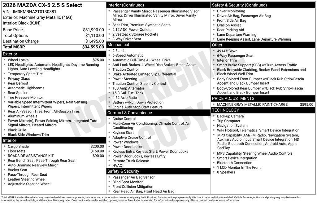 New 2026 MAZDA CX-5 Select AWD/4WD image 34