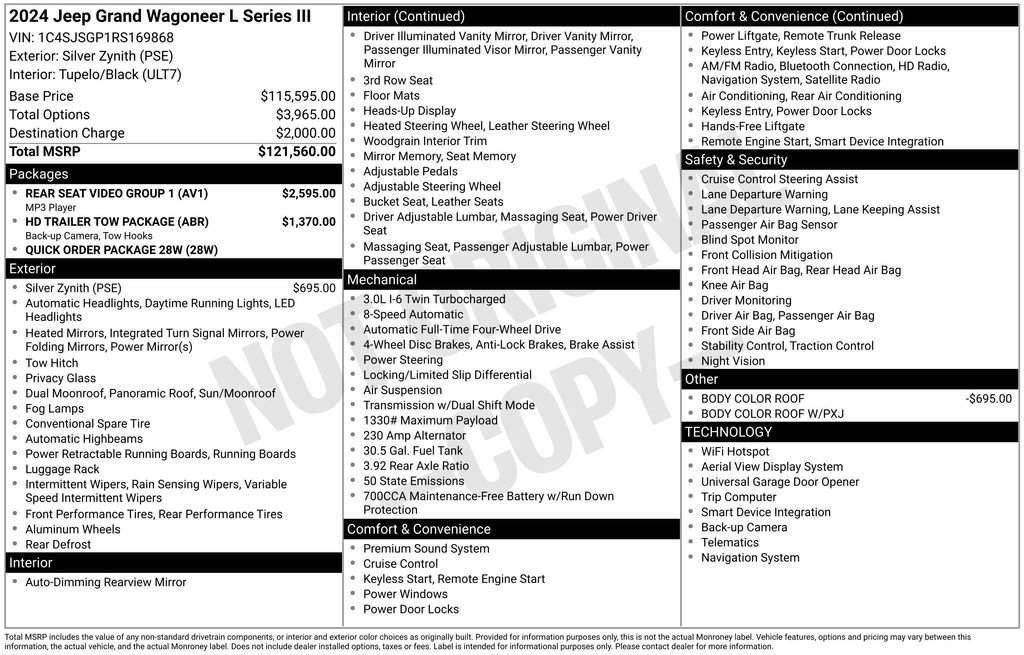 New 2024 Jeep Grand Wagoneer L Series III w/ Rear Seat Video Group 1 image 15