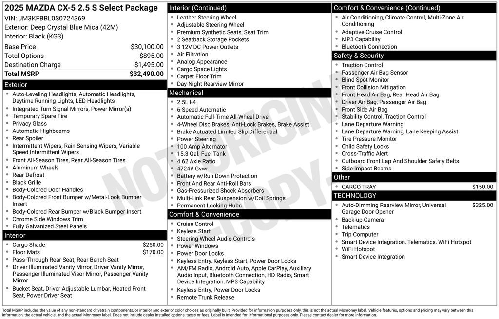 New 2025 MAZDA CX-5 AWD 2.5 S w/ Select Package image 5
