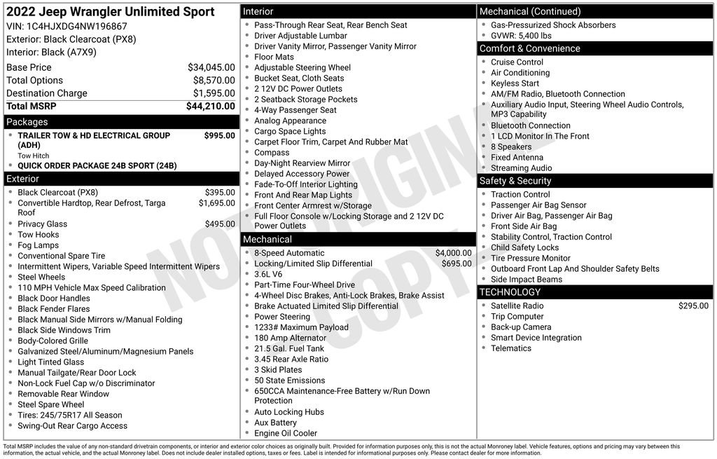 Used 2022 Jeep Wrangler Unlimited Sport AWD/4WD image 13