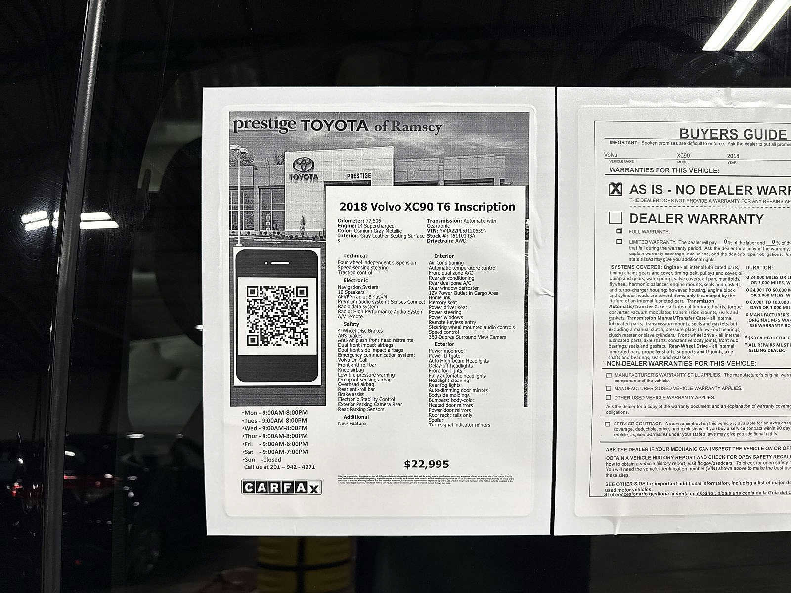 Used 2018 Volvo XC90 T6 Inscription w/ Convenience Package AWD/4WD image 12