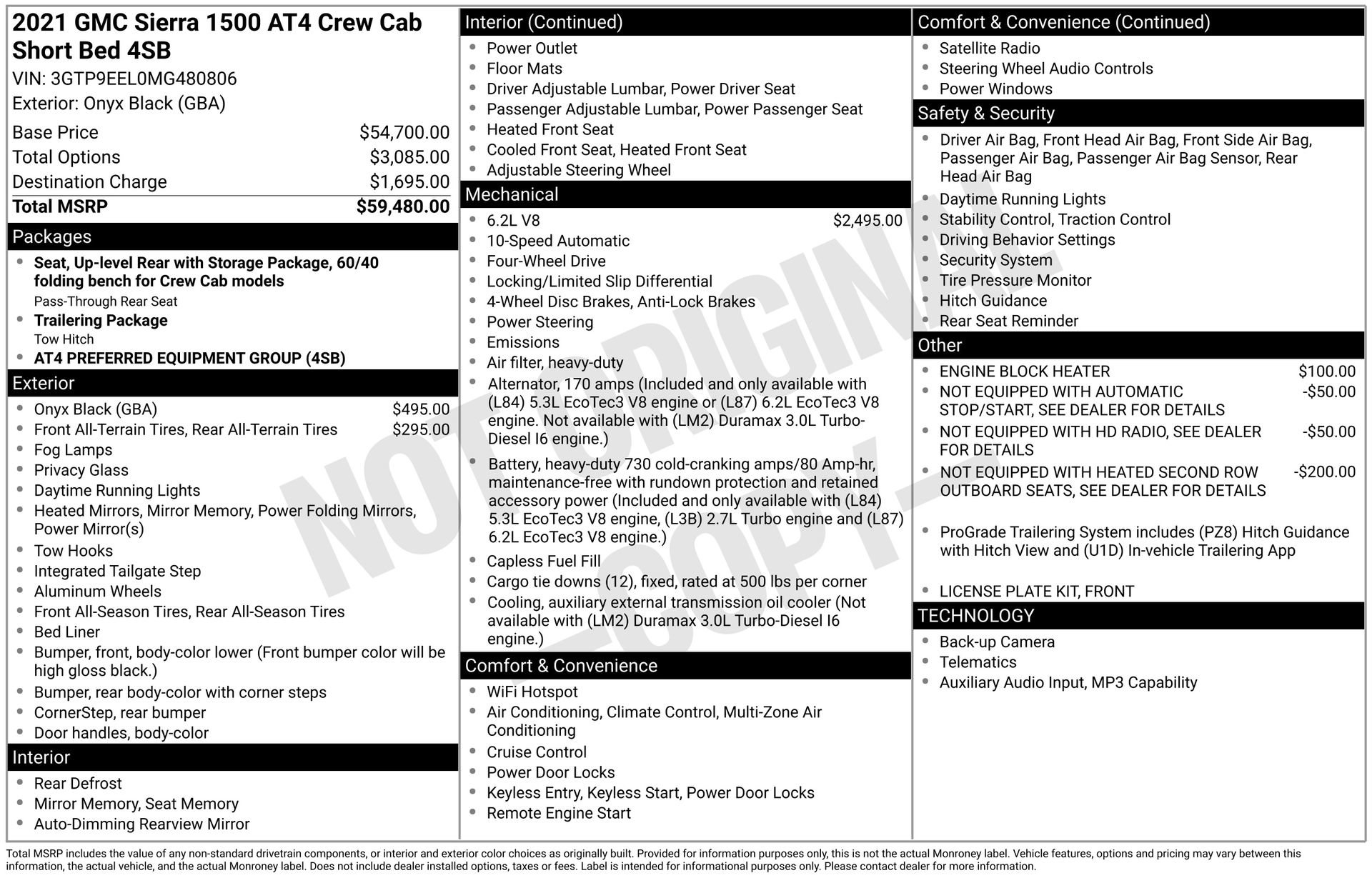 Used 2021 GMC Sierra 1500 AT4 AWD/4WD image 3