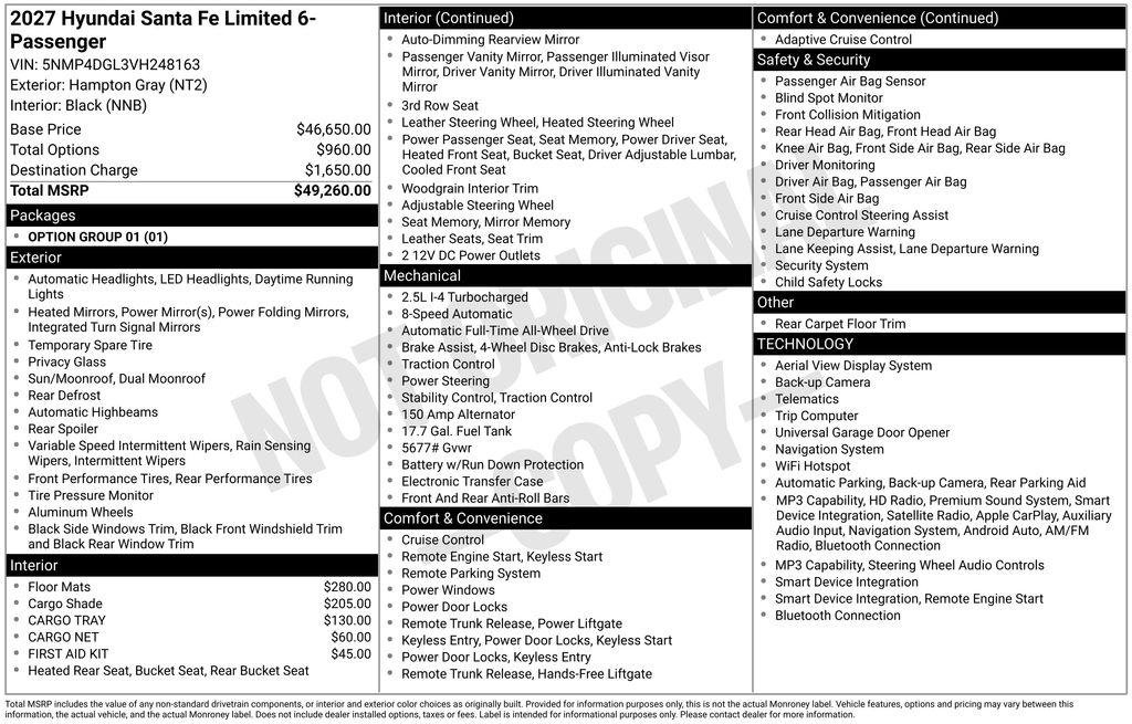 New 2027 Hyundai Santa Fe Limited AWD/4WD image 22