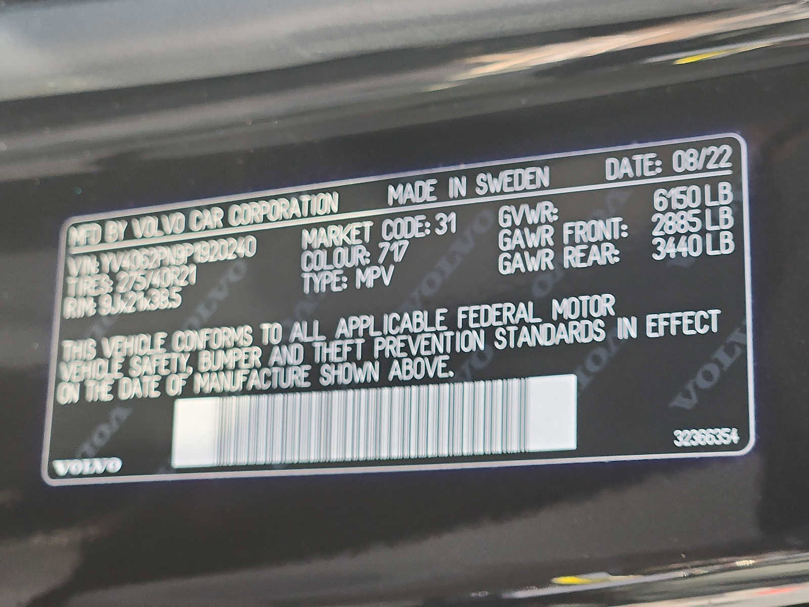 Certified 2023 Volvo XC90 B6 Plus w/ Protection Package Premier image 26