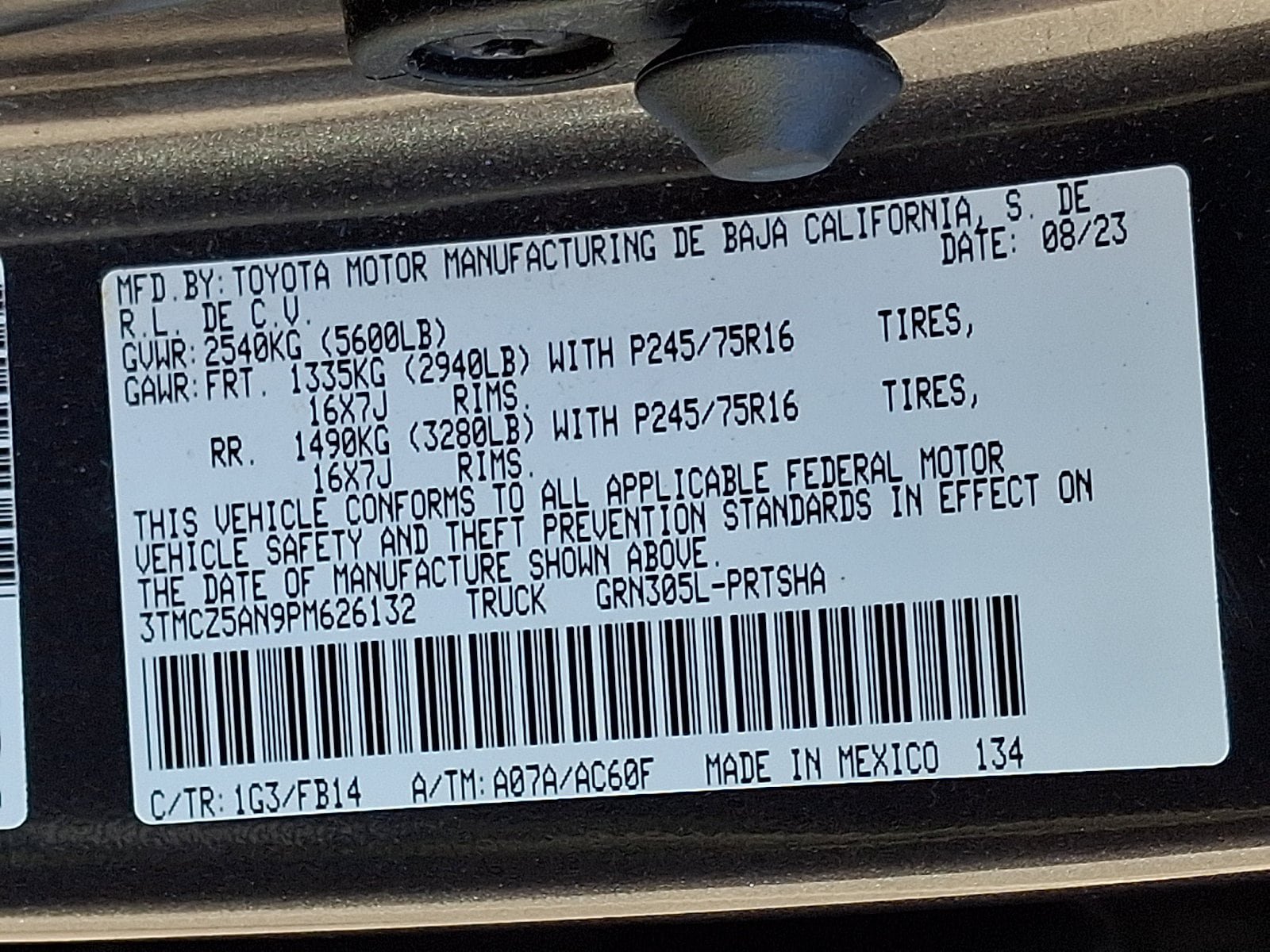 Certified 2023 Toyota Tacoma SR AWD/4WD image 27