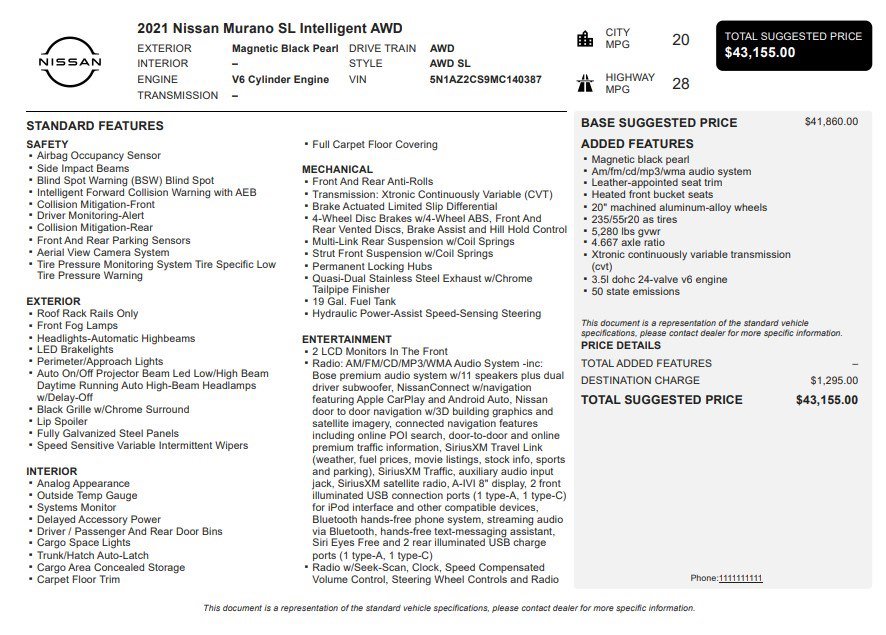 Used 2021 Nissan Murano SL image 36