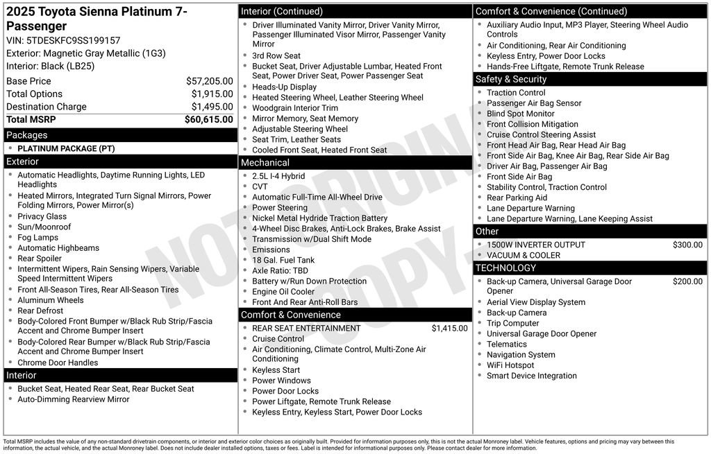 Used 2025 Toyota Sienna Platinum image 9
