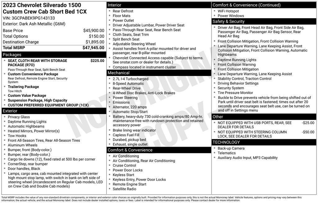 Used 2023 Chevrolet Silverado 1500 Custom RWD image 6