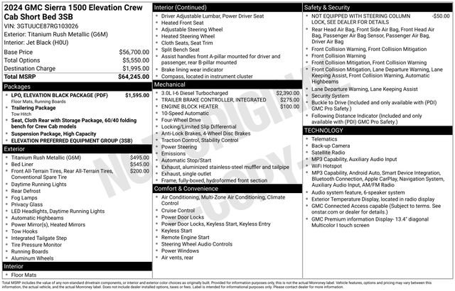 Used 2024 GMC Sierra 1500 Elevation w/ LPO, Elevation Black Package AWD/4WD image 20