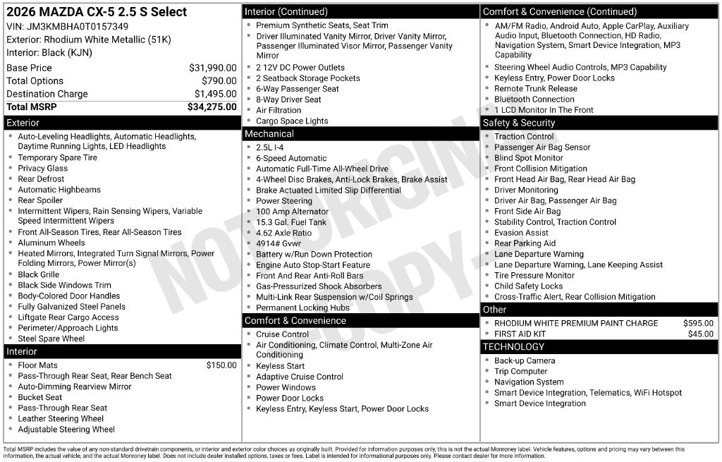 New 2026 MAZDA CX-5 Select AWD/4WD image 3