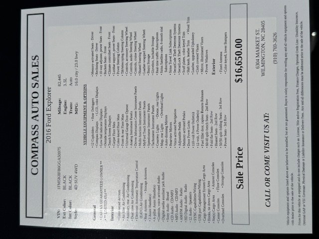 Used 2016 Ford Explorer Limited w/ Equipment Group 301A image 10