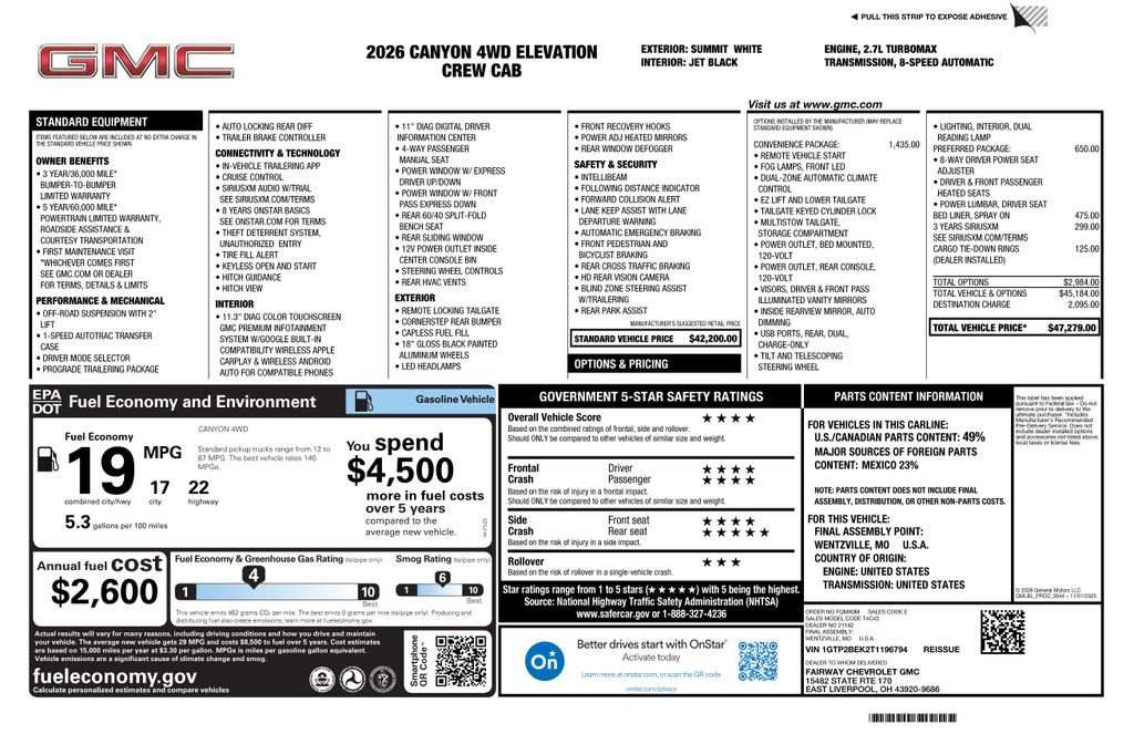 New 2026 GMC Canyon Elevation w/ Convenience Package image 4