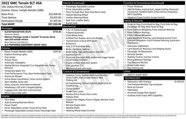 Used 2022 GMC Terrain SLT w/ Elevation Edition image 9