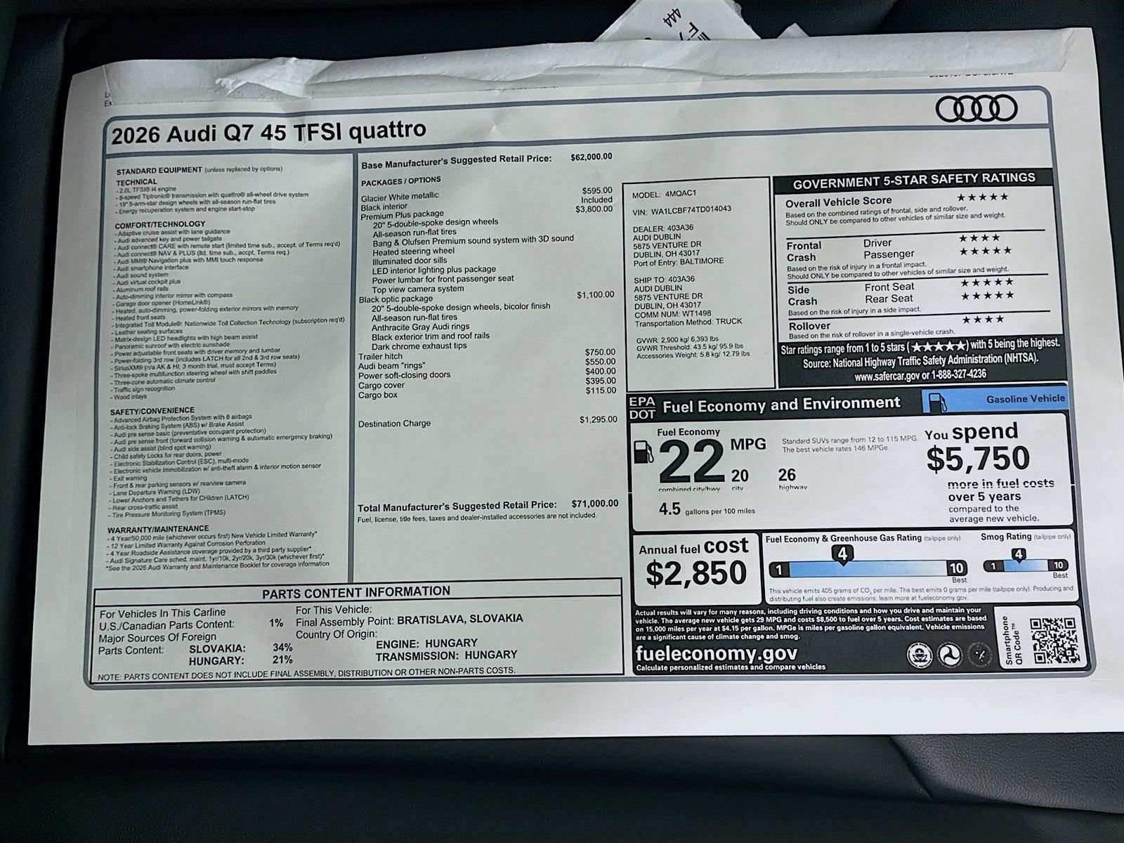 New 2026 Audi Q7 2.0T Premium Plus AWD/4WD image 45