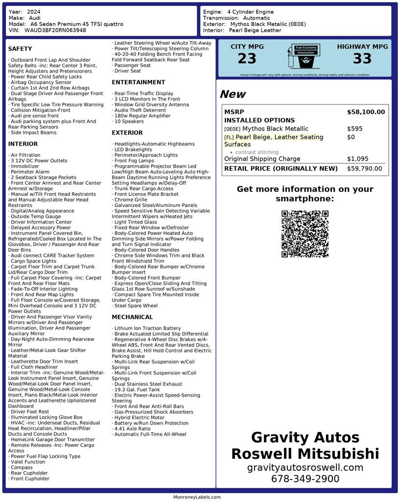 Used 2024 Audi A6 2.0T Premium w/ Convenience Package AWD/4WD image 3