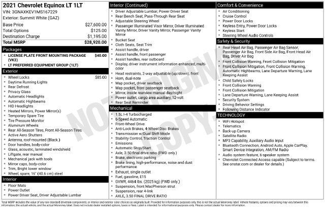 Certified 2021 Chevrolet Equinox LT FWD image 27