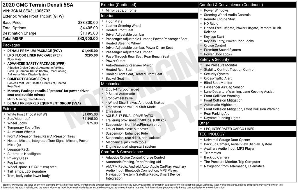 Used 2020 GMC Terrain Denali w/ Denali Premium Package image 2