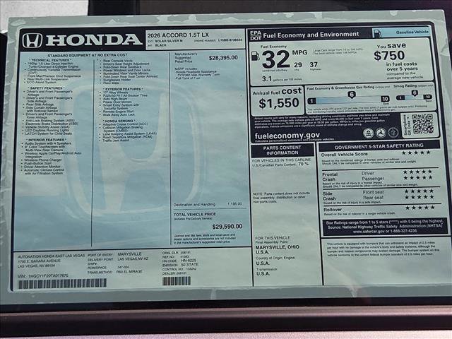 New 2026 Honda Accord LX image 17