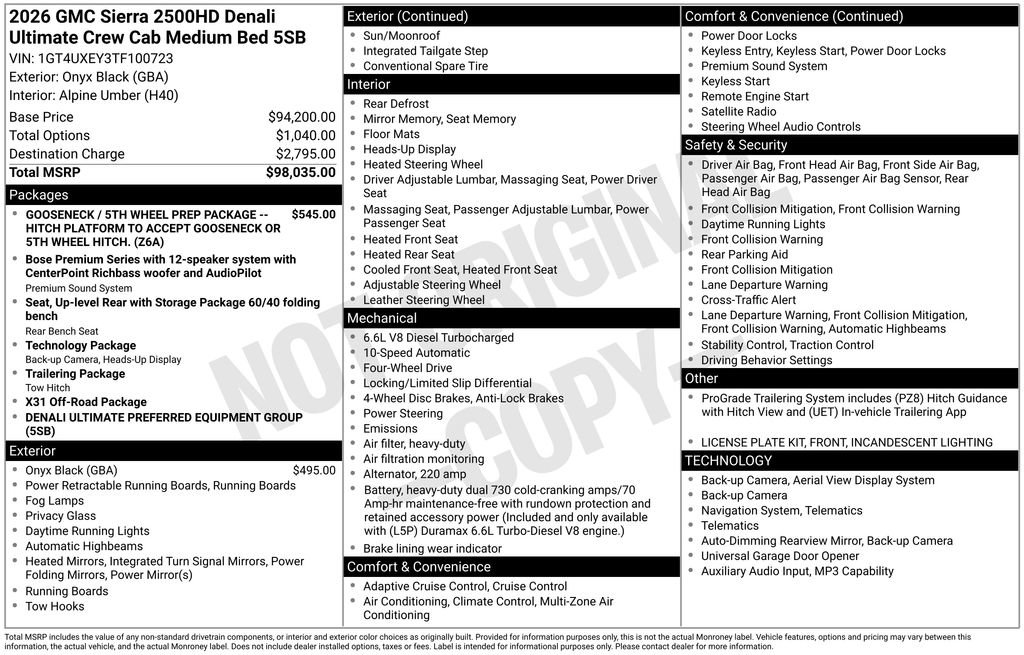 Used 2026 GMC Sierra 2500 Denali Ultimate AWD/4WD image 44