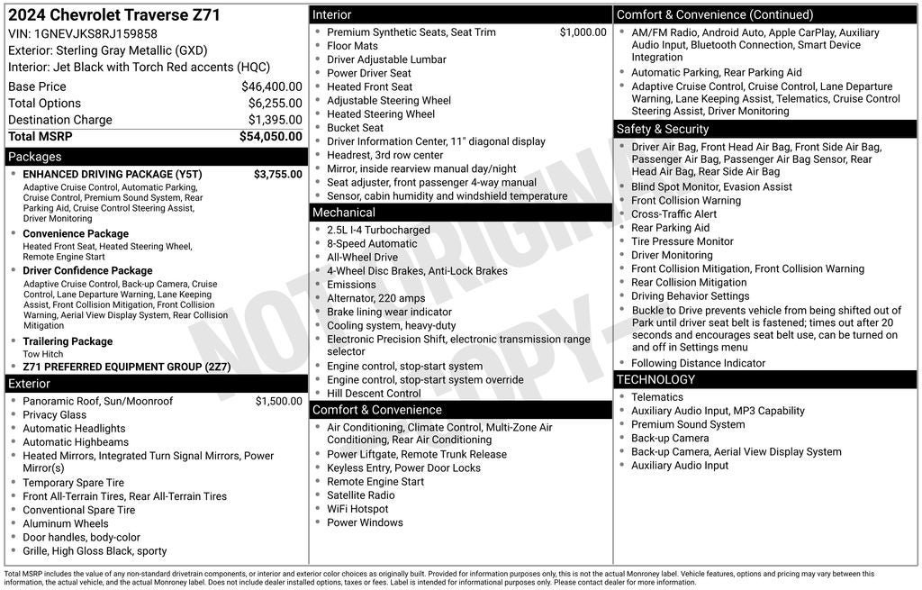 Used 2024 Chevrolet Traverse Z71 w/ Enhanced Driving Package AWD/4WD image 5