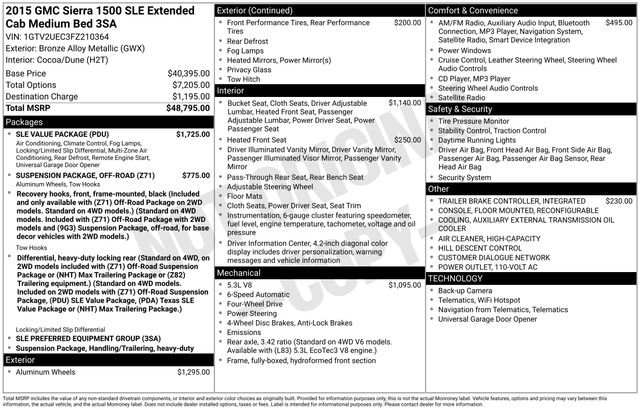 Used 2015 GMC Sierra 1500 SLE w/ SLE Value Package image 4