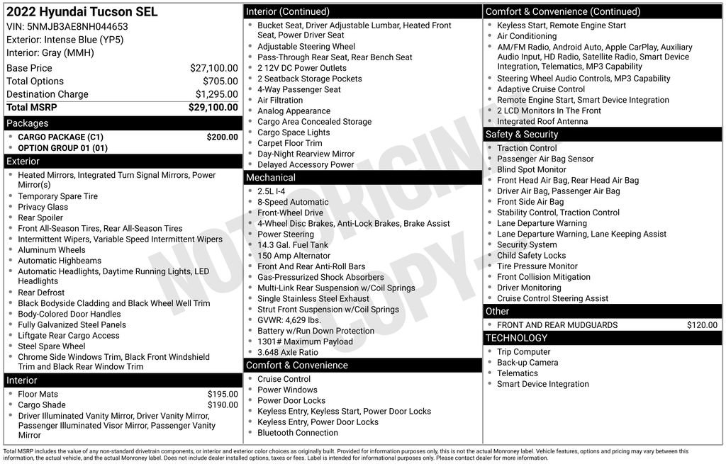 Used 2022 Hyundai Tucson SEL w/ Cargo Package FWD image 7