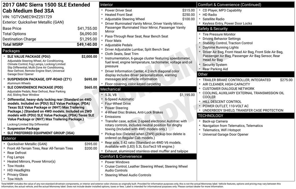 Used 2017 GMC Sierra 1500 SLE w/ SLE Value Package image 27