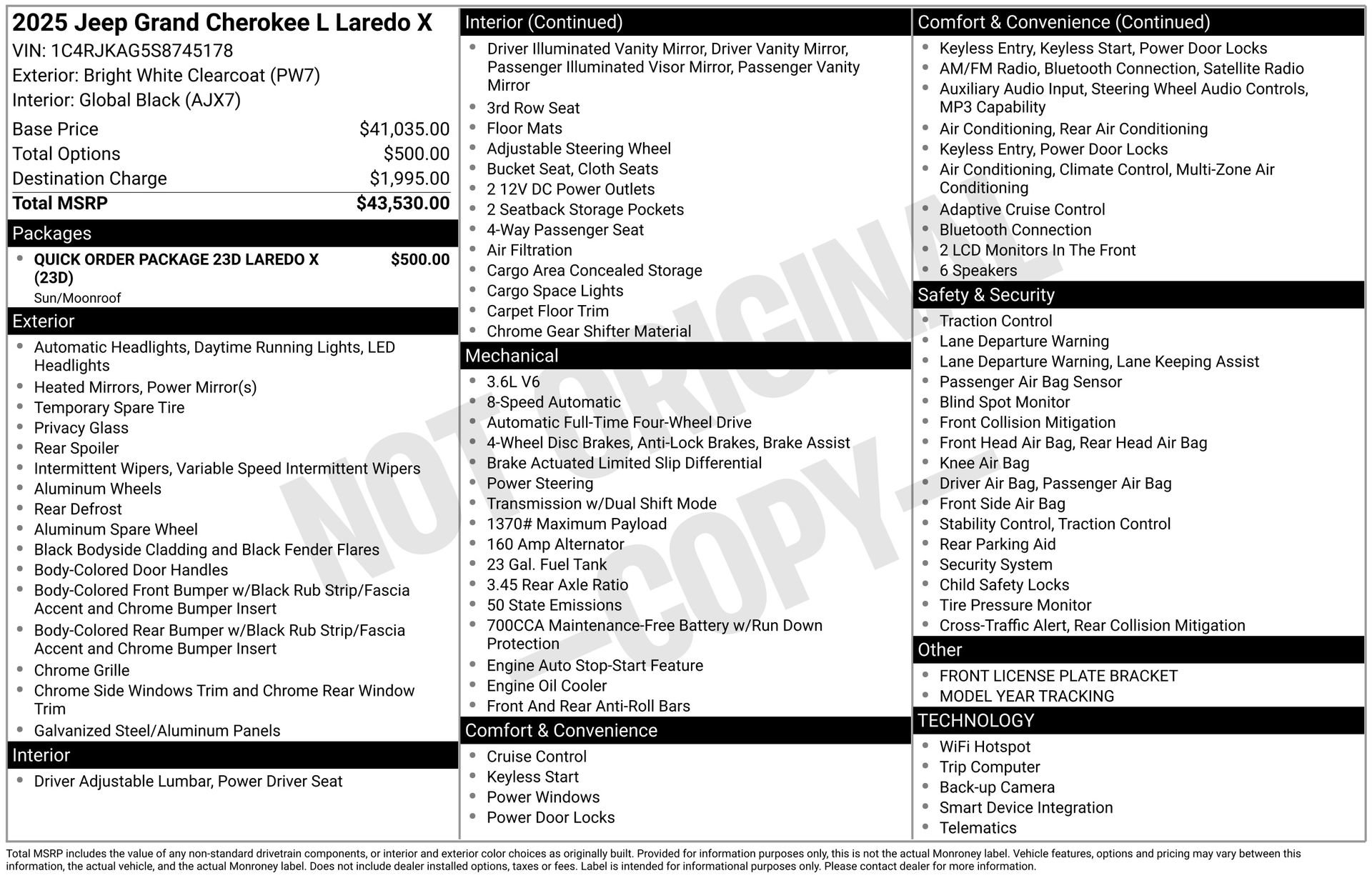 New 2025 Jeep Grand Cherokee L Laredo image 26