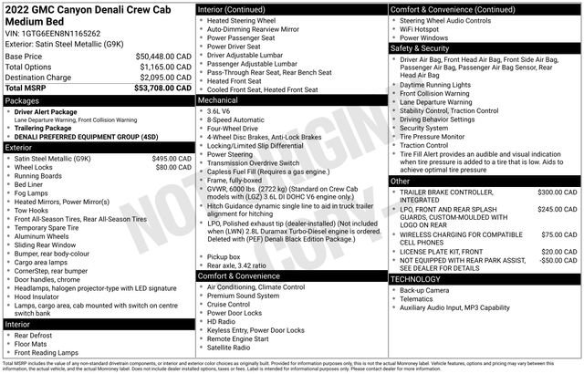 Used 2022 GMC Canyon Denali AWD/4WD image 24
