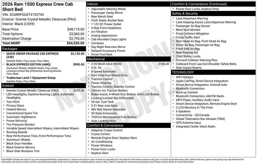 New 2026 RAM 1500 Express AWD/4WD image 2